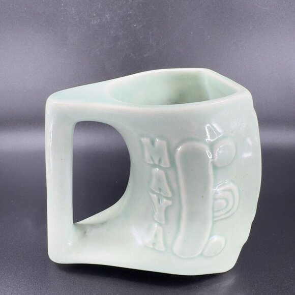 Padilla Pottery Mug Cup Light Green Rivera Mexico Large Heavy Pottery Mug Cup - Picture 6 of 13